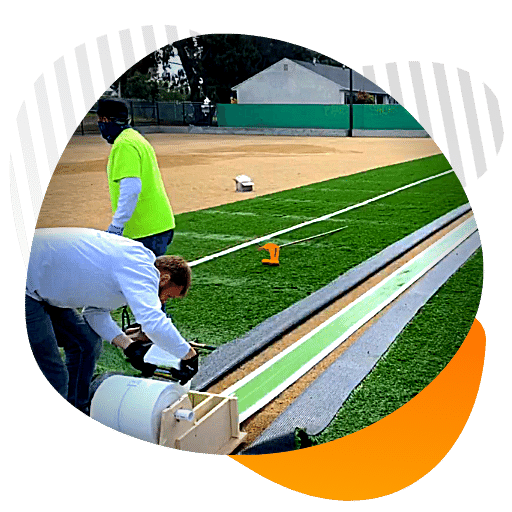 artificial turf sports filed construction