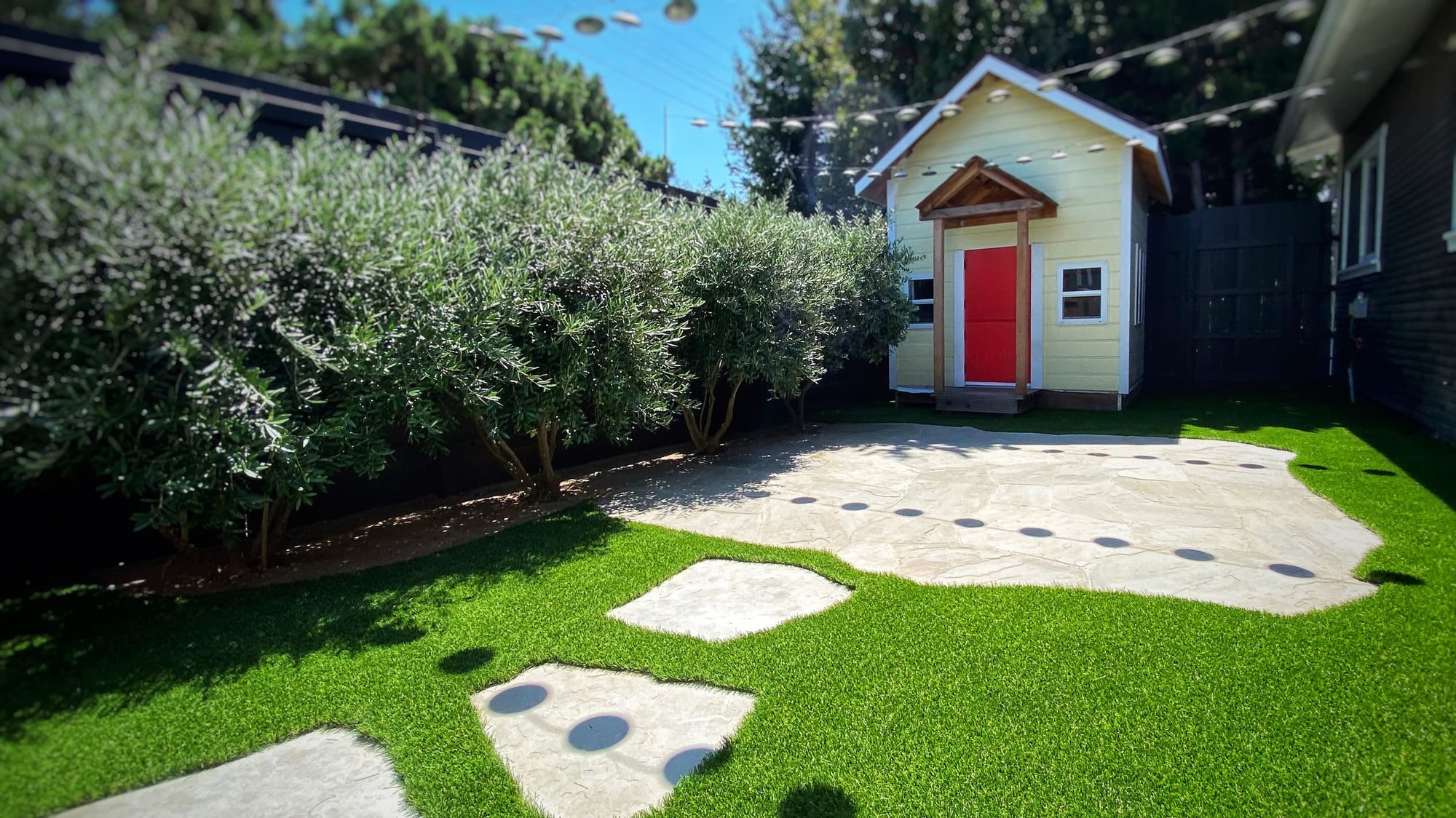 backyard artificial grass installation residential