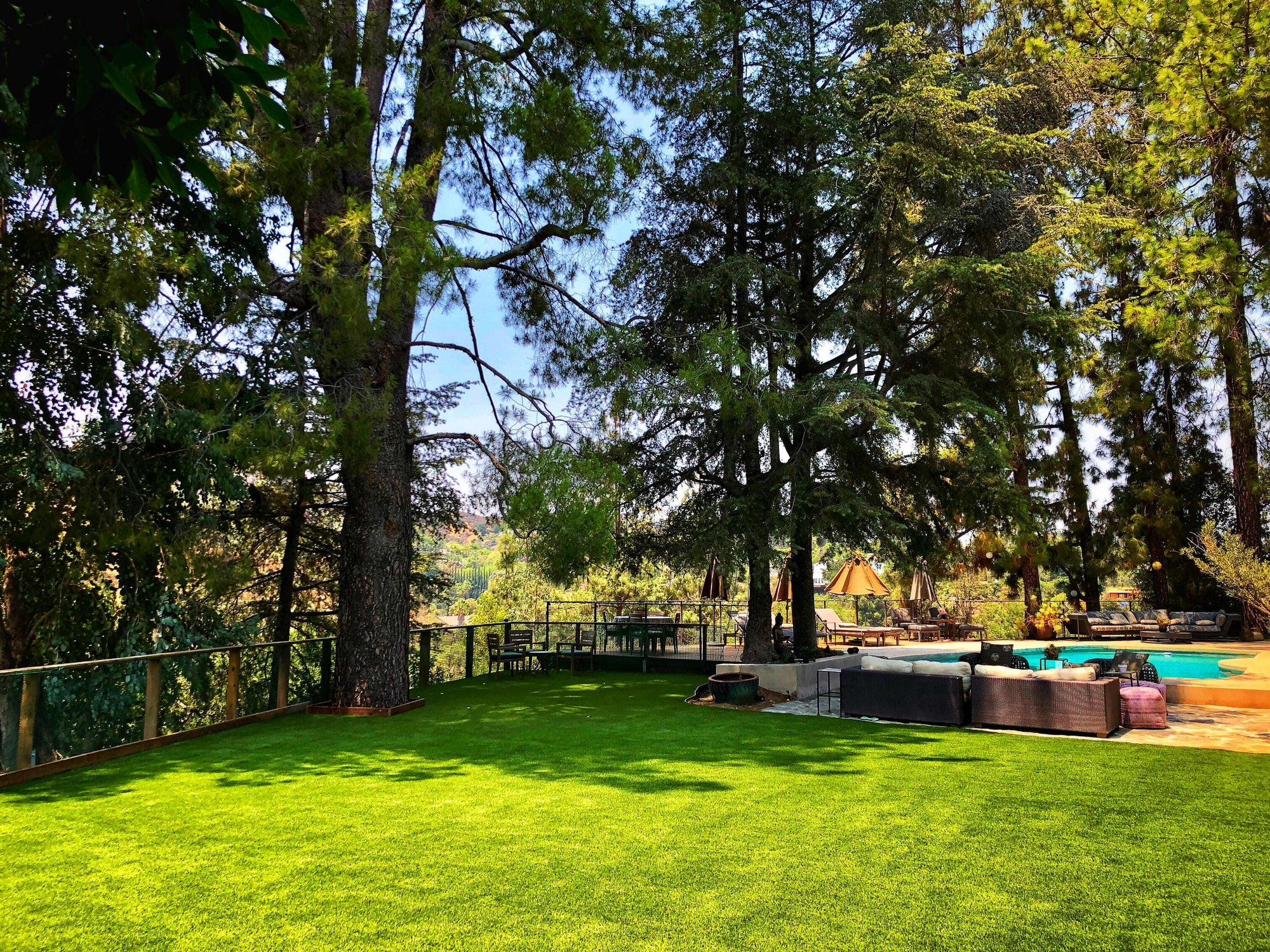 turf installed over deck